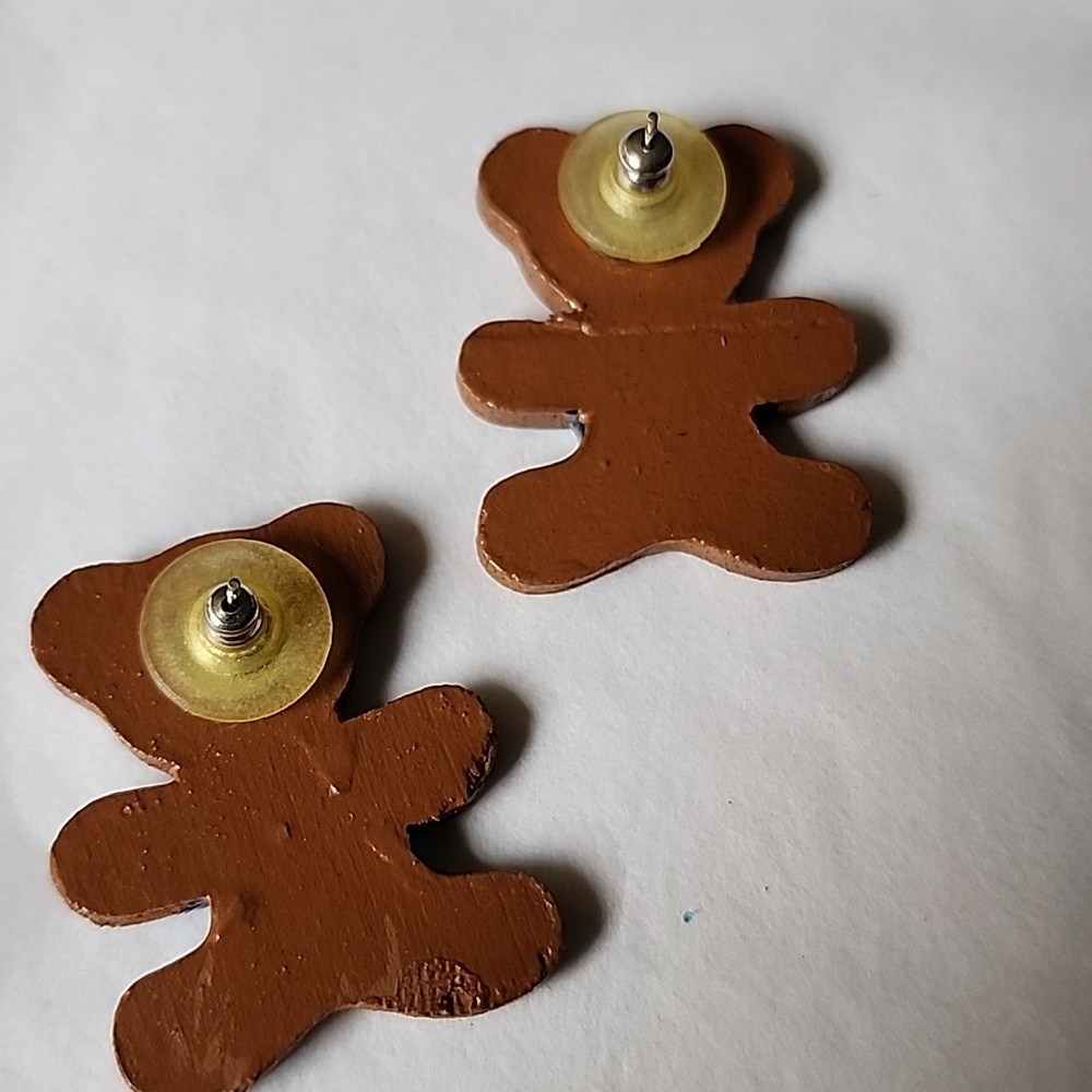 Wood Handcrafted Auburn University Earrings - Picture 2 of 5